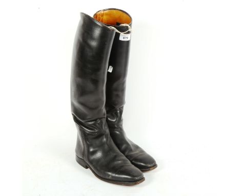A pair of Vintage black leather riding boots 