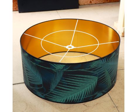 A large fabric-covered lamp shade with foliate design, 69cm 