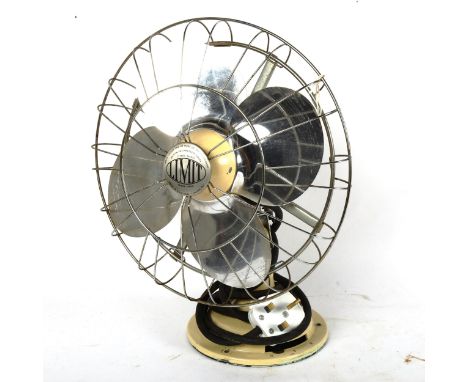A small Vintage Verity's Limit desk top table fan, diameter 30cm 