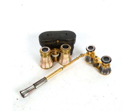 2 pairs of mother-of-pearl opera glasses 