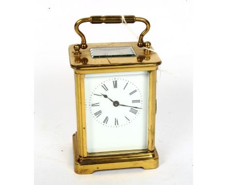 A brass-cased carriage clock, 11cm 