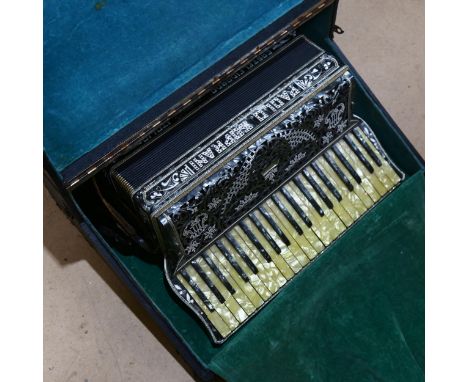 A Paolo Soprani Italian piano accordion, with case 