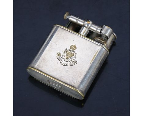A Dunhill lighter with Sussex Yeomanry engraved armorial crest 