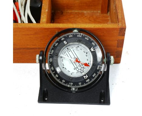 A Swedish silva gimballed compass, in fitted case 