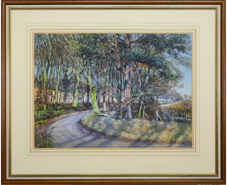 * JAMES MCINTOSH PATRICK OBE RSA ROI (SCOTTISH 1907 - 1998) COUNTRY LANE, CARSE OF GOWRIE COUNTRY LANE, CARSE OF GOWRIEwaterc
