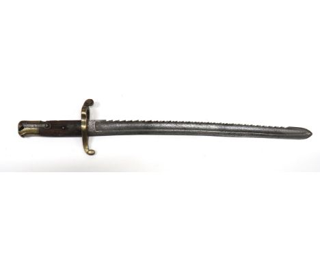 Scarce Norway M1860 Engineers Sawback Bayonet official conversion of the normal 1860 model bayonet. &nbsp;17 1/4 inch, single