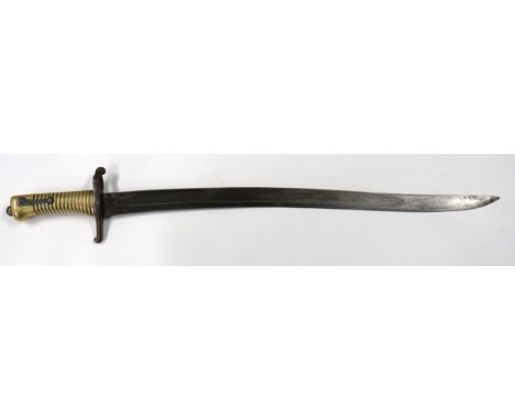 Rare Italian Model 1869 Valdocco System Rifle Bayonet 22 1/2 inch, single edged, yataghan blade with wide fuller. &nbsp;Forte