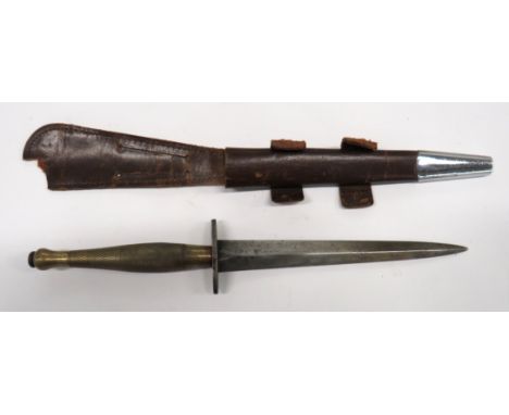 WW2 2nd Pattern "B2" Fairbairn &amp; Sykes Commando Knife 6 5/8 inch, double edged blade. &nbsp;Steel crossguard stamped "B2"