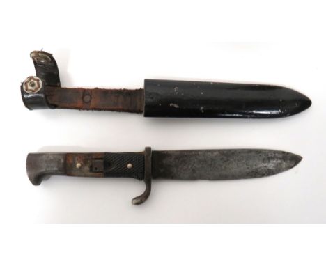 German Hitler Youth Pattern Dagger 5 1/4 inch, single edged blade. &nbsp;Face with traces of motto etching. &nbsp;Reverse wit