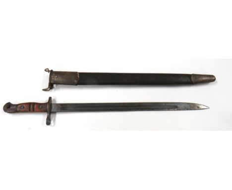 British Issue P1913 American Made Bayonet 17 inch, single edged blade with fuller. &nbsp;Forte with maker "Remington" and Bri