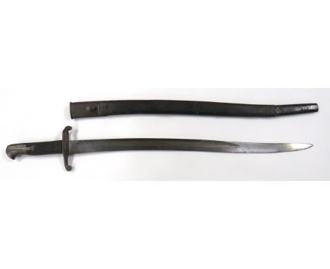 British P1856/58 Enfield Sabre Bayonet 23 inch, single edged, yataghan blade with large fuller. &nbsp;Steel muzzle ring, cros