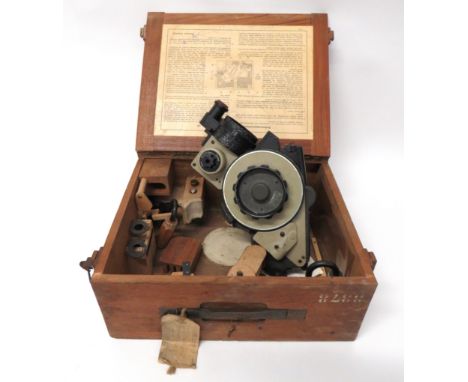 WW2 German Kriegsmarine Sextant large, handheld sextant. &nbsp;Label to one side "Kreiselsextan". &nbsp;Contained in its fitt