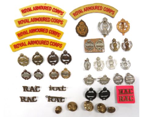 36 x Royal Tank Reg And Royal Armoured Corps Badges cap include brass KC RAC ... White metal KC RAC ... Embroidery KC RAC. &n