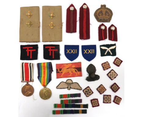 Small Selection Of Cloth Badges including embroidery Parachute qualification wing ... Bullion embroidery Royal Engineers flam