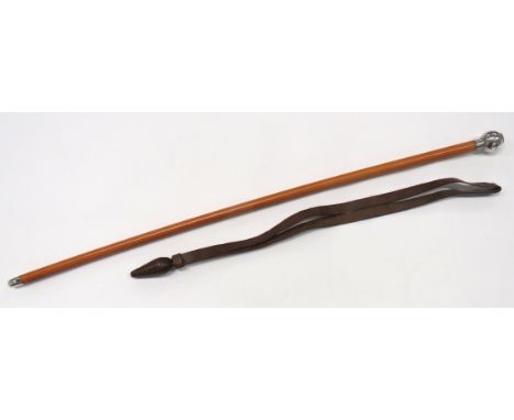 Royal Warwickshire Regiment Silver Hallmarked (1936-37) Top Swagger Stick ball top with KC Royal Warwickshire badge. &nbsp; L