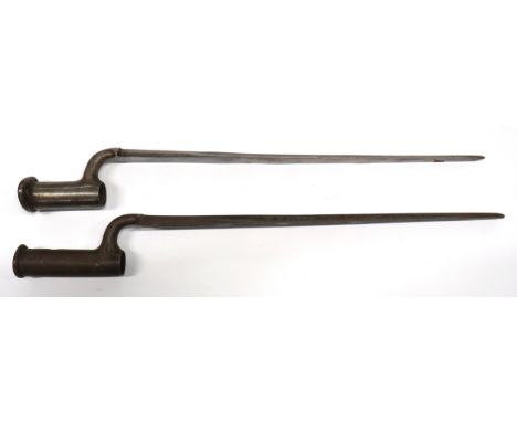 Post 1750 Land Pattern Socket Bayonet And P1842 Bayonet land pattern with shortened 15 inch blade. &nbsp;Rear, hollow ground 