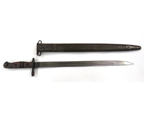 British Issue P13 Sword Bayonet 17 inch, single edged blade with fuller. &nbsp;Forte with maker "Remington" dated 12/15 and B