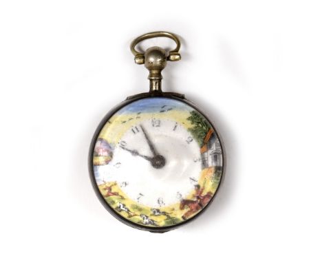 19th Century silver pair cased pocket watch  the case bearing marks for Nicholas Thomas Wood, London, indistinct year mark, m