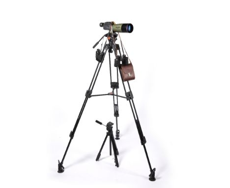 Celestron 52250 80 mm Ultima Spotting Scope with a 20-60x zoom eyepiece, together with a Newer three legged tripod, Carl Zeis