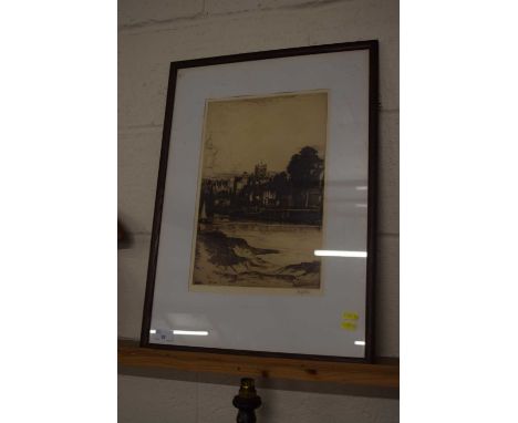 John Fullwood, A City of Saxon Kings, etching, framed and glazed