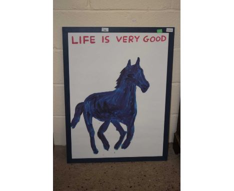 David Shrigley, Life is Very Good, coloured print, framed and glazed