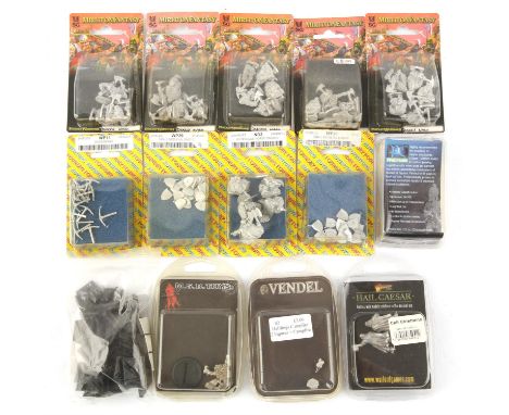 A collection of non - Citadel Miniatures / Games Workshop sealed blister packs of white metal mini figures for tabletop warga