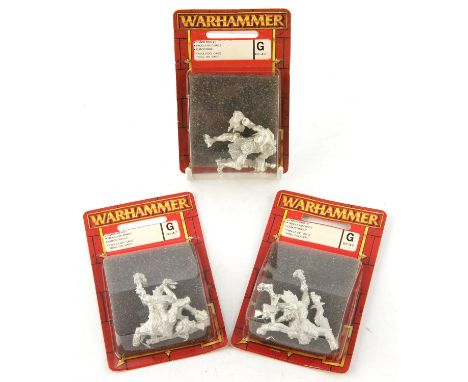 Three sealed blister packs of Chaos Trolls (G - 81-47). Citadel Miniatures, white metal figures. Warhammer Fantasy Battles. U