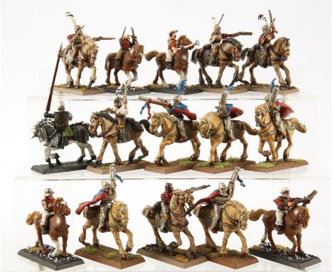 Empire of Man. A selection of mostly painted Empire plastic figures, Citadel Miniatures for Games Workshop. Including 15 Empi