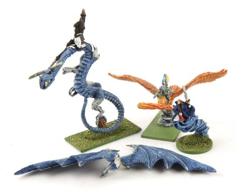 Warmaster. Citadel Minitures for Games Workshop. A selection of white metal, painted and unpainted small scale mini figures f