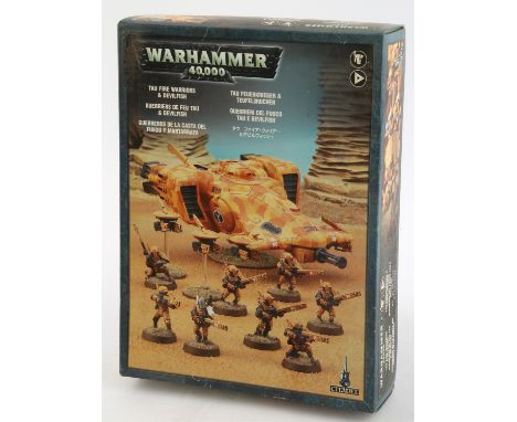 Warhammer 40,000. Tau Fire Warriors & Devilfish box. Opened, some sprues have been used and are not present in particular the