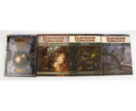 Dungeons & Dragons. Four hardback roleplaying game books and rule supplement books, to include: Dungeons & Dragons Dungeon Ma