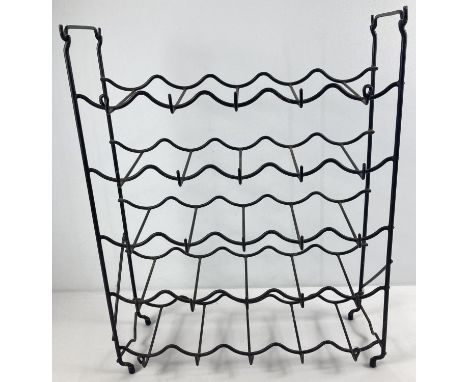 A vintage free standing 5 tier metal wine rack. Approx. 58cm x 48cm. 