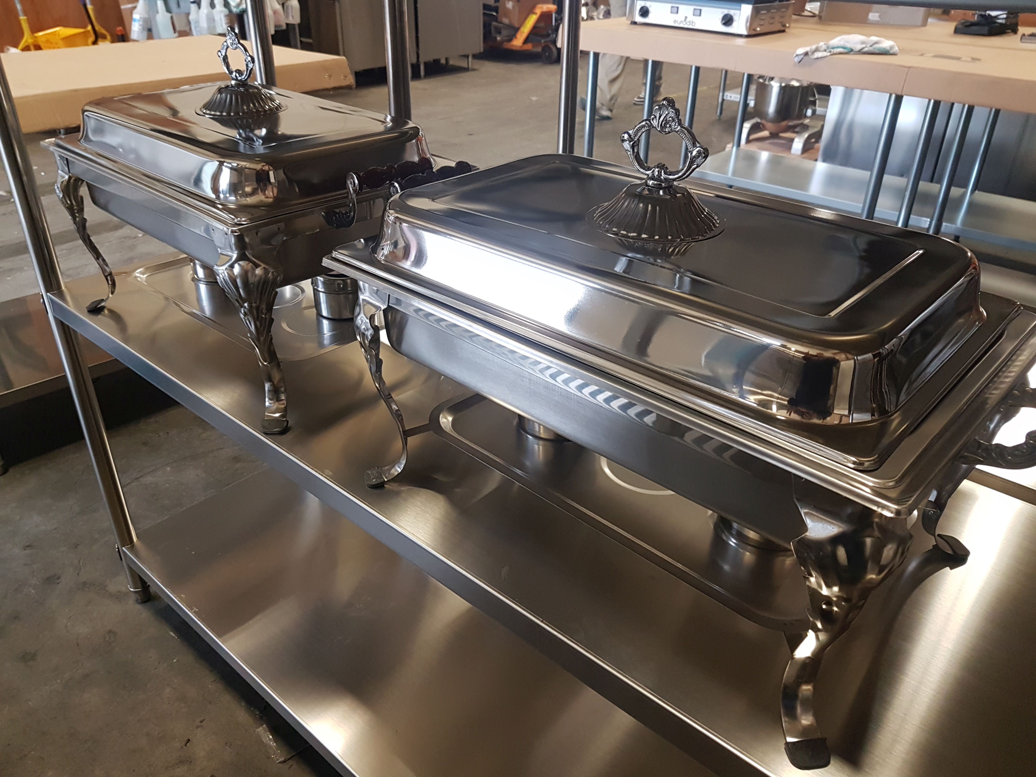 Wood Handle Chafing Dishes Lot of 2, New