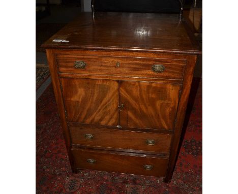 A converted Georgian mahogany commode, 63cm by 60cm by 83cm