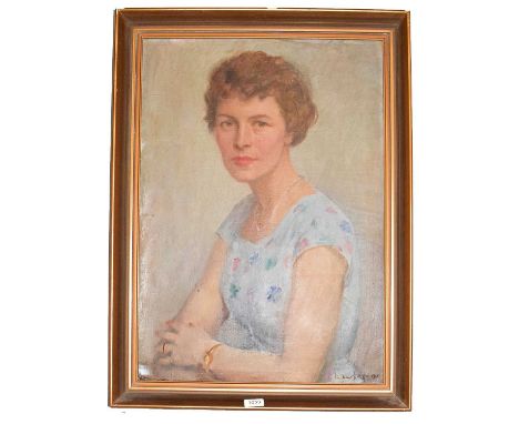Vinkler Laszlo (1912-1980) Hungarian, portrait of a lady, signed and dated 1960, oil on canvas, 70cm by 49cm