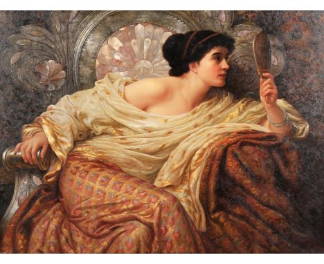 
	
		After Sir Frank (Francis Bernard) Dicksee
		The Mirror
		Oil on canvas 
		76 x 101.5cm (29¾ x 39¾ in.)
		
		
		
		Condit