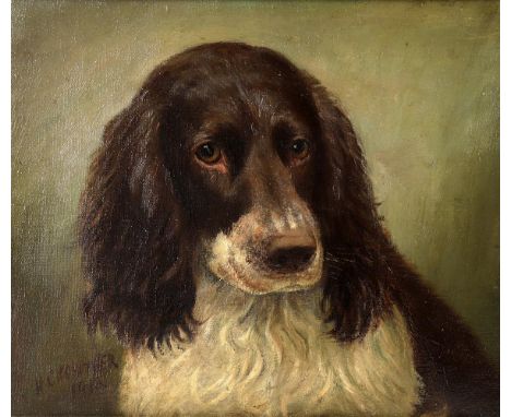 
	
		Henry Crowther (British c. 1905-1939)
		Head of a spaniel 
		Oil on canvas 
		Signed and dated 1913 (lower left)
		26 x 