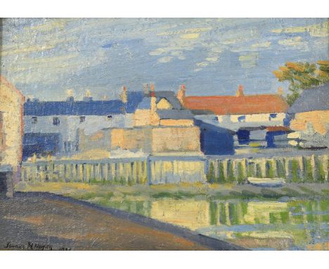 
	
		James Humphries Hogan (1883-1948) 
		Houses by the harbour
		Oil on board
		Signed and dated 1921
		26 x 35.5cm (10 x 13
