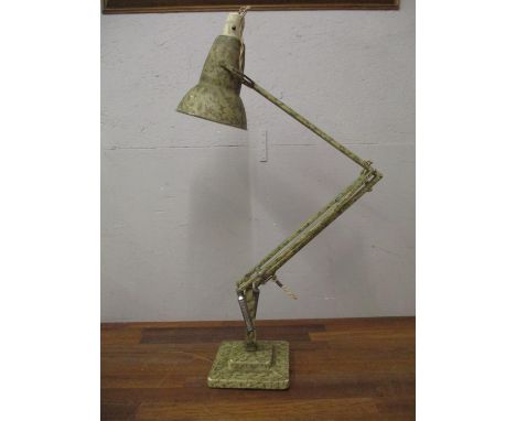 A Herbert Terry anglepoise lamp with painted cream and brown splash decoration 