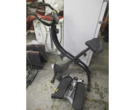 An Everlast exercise bike, together with a Pro Fitness Step UP machine 