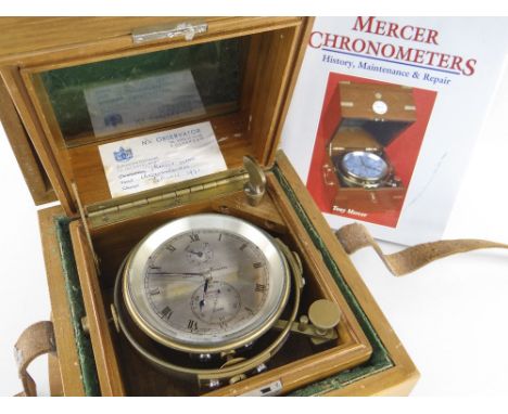 TWO-DAY THOMAS MERCER MARINE CHRONOMETER, 1858-1958 Centenary model, the 4in. silvered dial signed as per title and numbered 