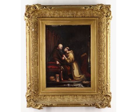 ATTRIBUTED TO SIR DAVID WILKIE RA (1785-1841) oil on board - depicting two Spanish monks in a Capuchin convent at Toledo, uns