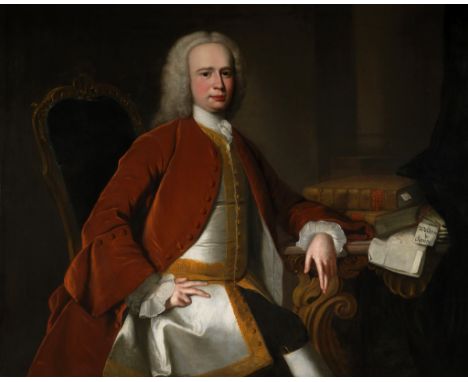  Thomas Hudson (1701-1779), Portrait of a Lawyer  , oil on canvas, 40 x 50 in (101.6 x 127 cm) 