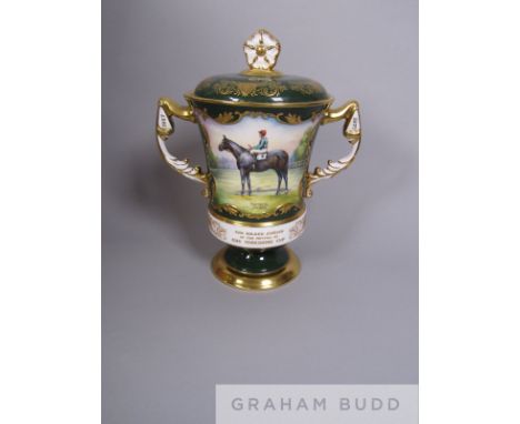 Formerly in the collection of the Newmarket racehorse trainer Sir Noel Murless: an Aynsley China twin-handled cup and cover c