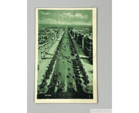 Wartime French Army v British Army signed postcard, the British Army touring side played three matches on 11th February at Pa
