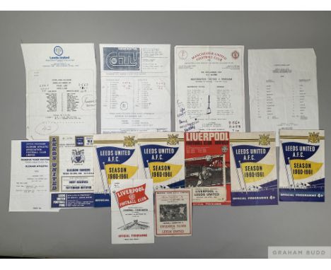 A selection of Leeds United programmes including match ticket for 1969 UEFA Game v Rangers, Tuesday April 9th 1968, four Cent