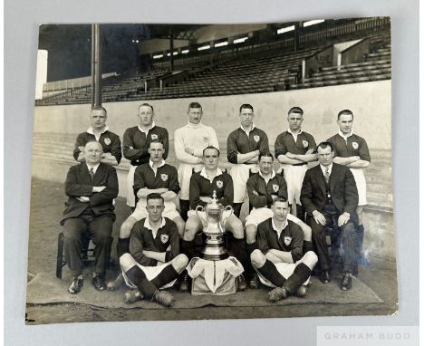 Arsenal F.A. Cup final 1930 team photograph, excellent photograph of Arsenal team with trophy cup taken after beating Hudders