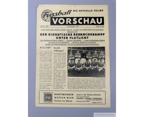 Borussia Dortmund v Manchester United 1956-57 European Cup 1st round programme, played on 21st November 1956,4-page edition w