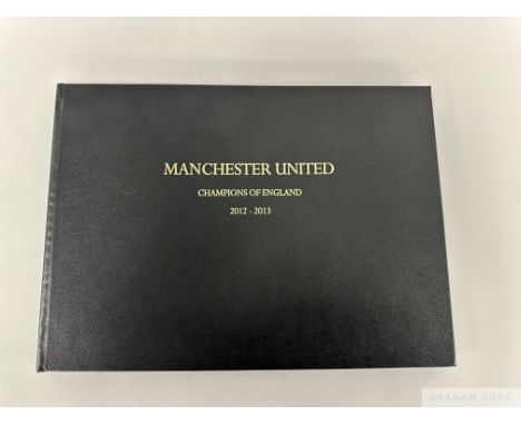 Manchester United Champions of England,  2012-2013, season review book autographed by Alex Fergusoncontaining 174 pages of co