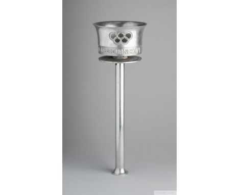 Melbourne 1956 Olympic Games bearer's torchbased on Ralph Lavers's aluminium alloy pierced bowl with legend design first used